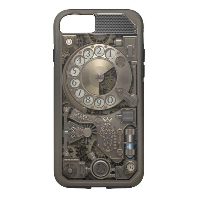 Steampunk Drehmetallskala-Telefon. Fall Case-Mate iPhone Hülle (Rückseite)