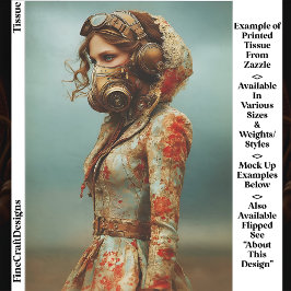 Steampunk Dystopian Frau in Maske EK4L Decoupage Seidenpapier