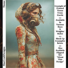 Steampunk Dystopian Frau in Maske EK4R Decoupage Seidenpapier