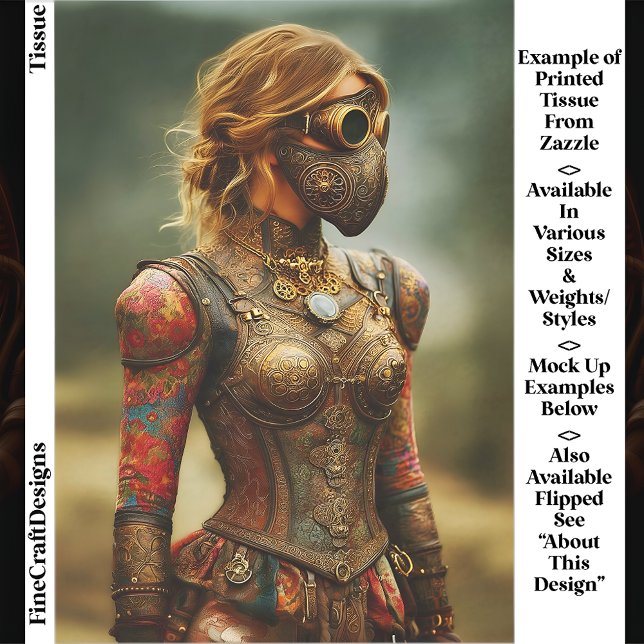 Steampunk Dystopian Woman, Armor EK3R Decoupage Seidenpapier (Von Creator hochgeladen)
