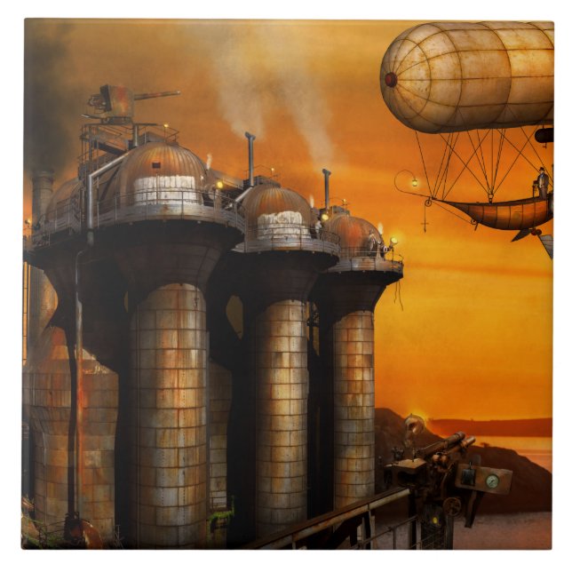 Steampunk - Dystopie - Der Außenposten Fliese (Vorderseite)
