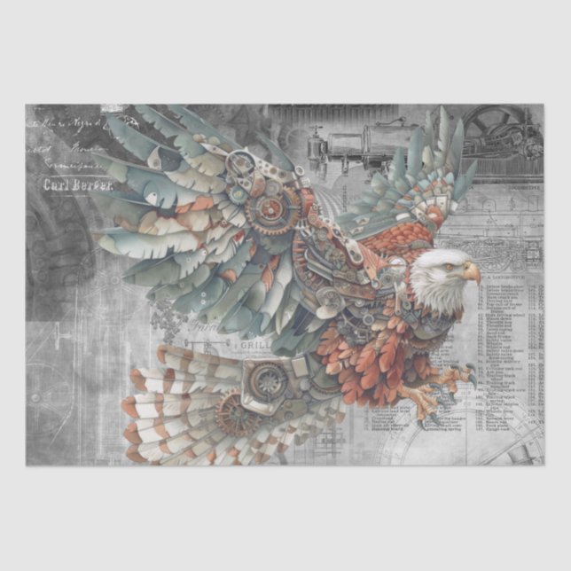 Steampunk Eagle Seidenpapier (Vorderseite)