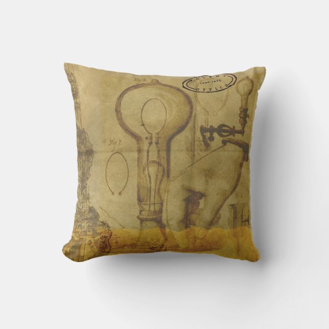 Steampunk Edison Light Bulb Great Vatertag Kissen (Vorderseite)