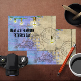 Steampunk Edison Lights on a Wire Vatertag Feiertagskarte