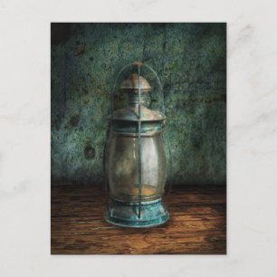 Steampunk - Eine alte Laterne Postkarte
