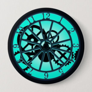 Steampunk-Eisenschloss mit sichtbaren Gängen Button