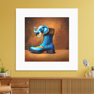 Steampunk-Elefantenstiefel Leinwanddruck