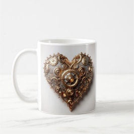 Steampunk Elegant Uhrwerk Gear Heart Kaffeetasse