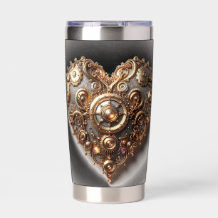 Steampunk Elegant Uhrwerk Gear Heart Thermobecher