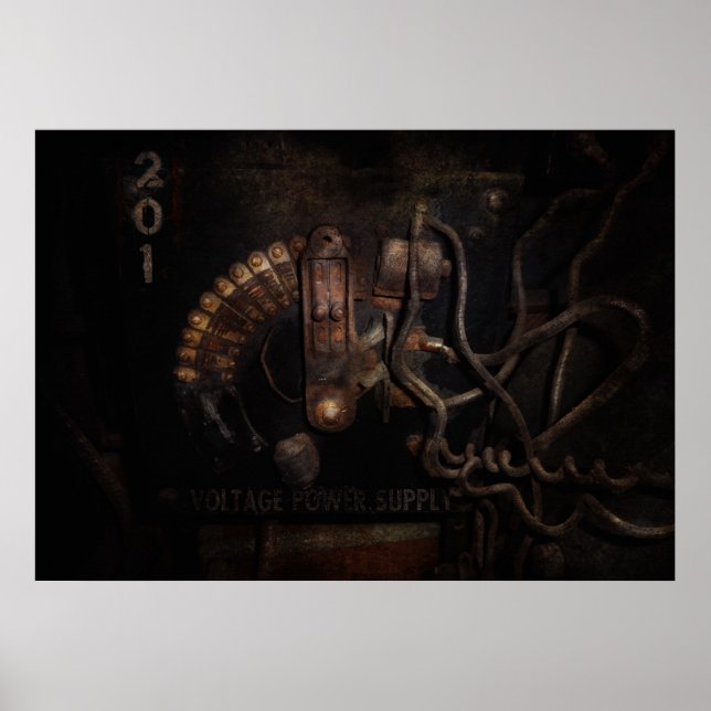 Steampunk - Elektrischer - Drehschalter Poster (Vorne)