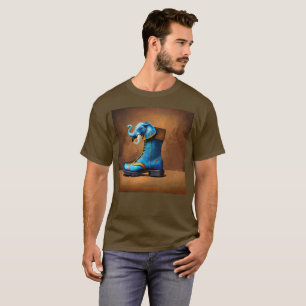 Steampunk Elephant Boot homme brun T-shirt