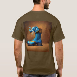 Steampunk Elephant Boot men brauner T - Shirt zurü