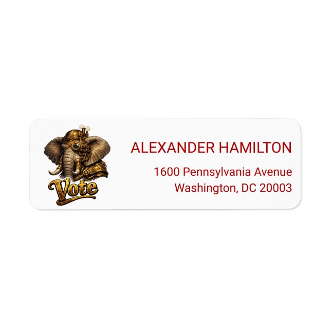  Steampunk Elephant Vote Return Address (Vorne)
