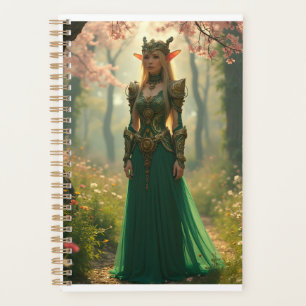 Steampunk Elven Princess in einem Frühlingsgarten Planer