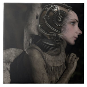 Steampunk Engel Fliese