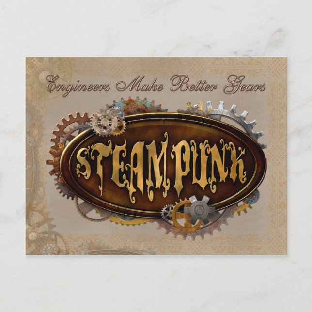 Steampunk Engineers Gears Carte postale (Devant)