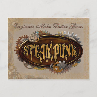 Steampunk Engineers Gears Postcard Postkarte