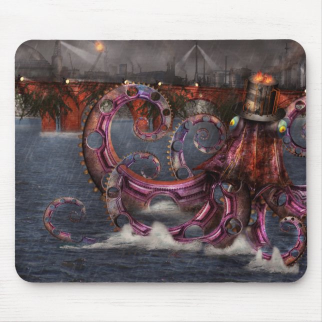 Steampunk - Enteroctopus magnificus roboticus Mousepad (Vorne)