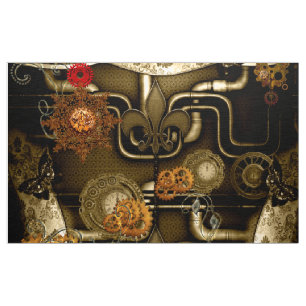 Steampunk Entwurf mit Uhren und Gängen Stoff