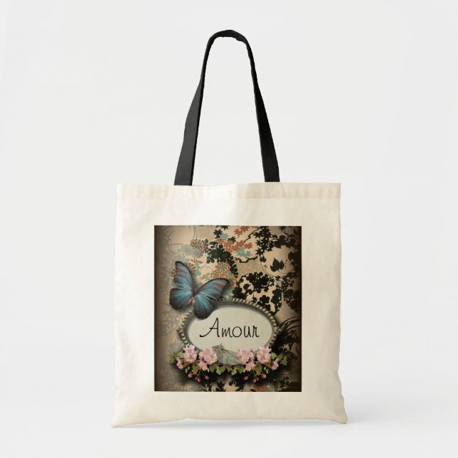 Steampunk Ephemera Blumenschmetterling viktorianis Tragetasche (Vorne)