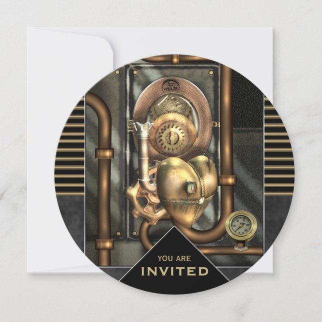 Steampunk-Ereignis Einladung (Vorderseite)