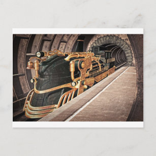 Steampunk Express Postkarte