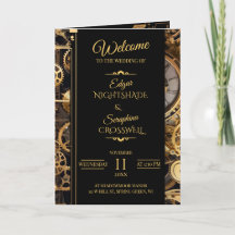 Steampunk Extravaganza Vintage Wedding Program