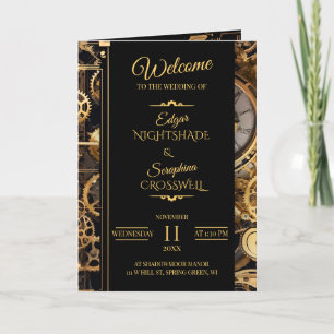 Steampunk Extravaganza Vintage Wedding Programme