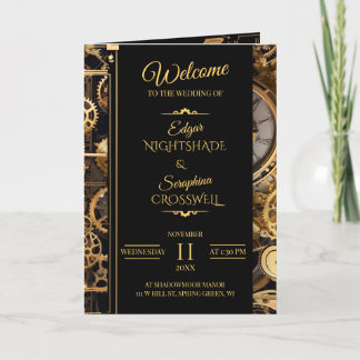 Steampunk Extravaganza Vintage Wedding Programme