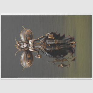 Steampunk Fairy Gold und Black Decoupage Seidenpapier