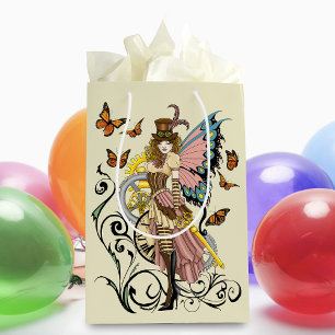 Steampunk Fairy Yellow Clock Gears Mittlere Geschenktüte