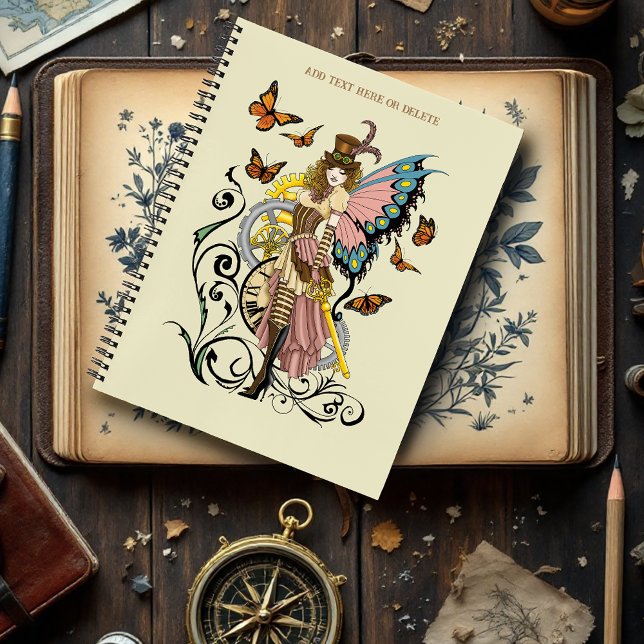 Steampunk Fairy Yellow Clock Gears Notizbuch (Von Creator hochgeladen)