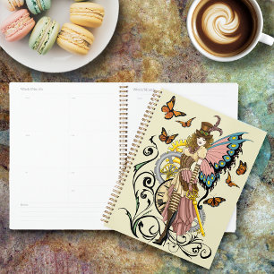 Steampunk Fairy Yellow Clock Gears Planer