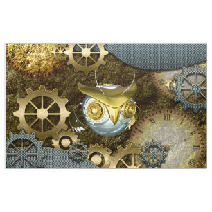Steampunk, fantastische   mechanische Eule mit Stoff