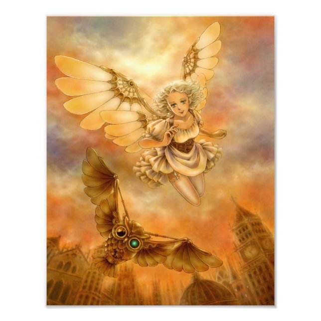 Steampunk Fantasy Art Foto Print (Vorne)