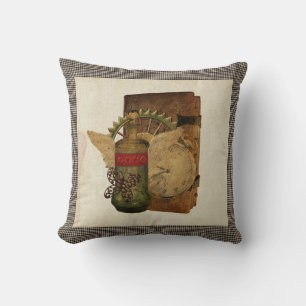 Steampunk Fantasy Collage Throw Kissen