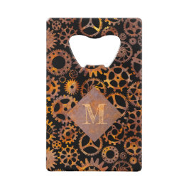 Steampunk - Farbige, rostfreie Gänge - Custom Mono Geldbeutel Flaschenöffner