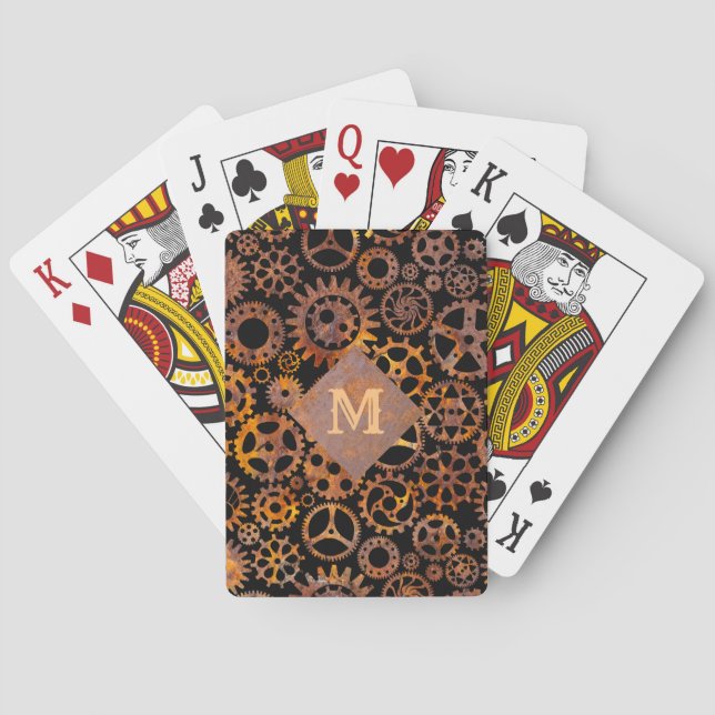 Steampunk - Farbige, rostfreie Gänge - Custom Mono Spielkarten (Rückseite)