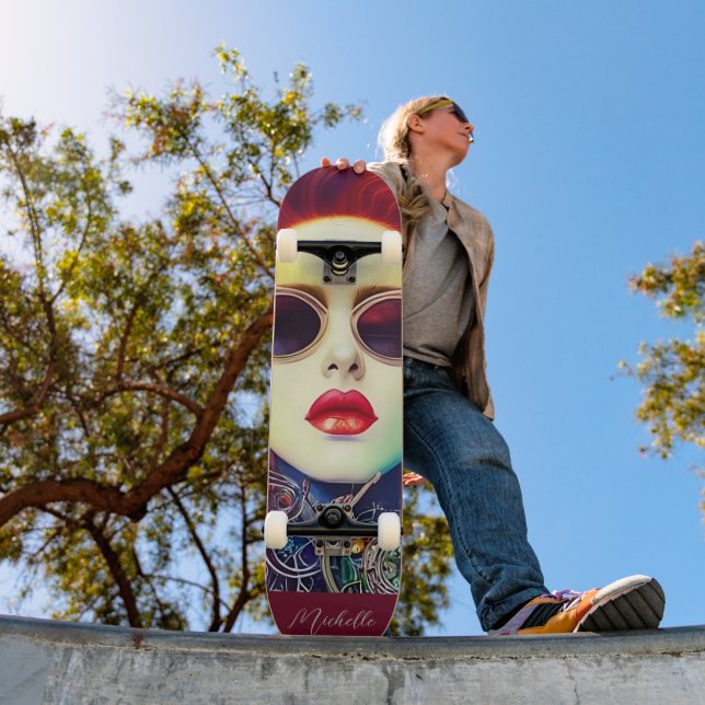Steampunk Fashion Diva Girl Skateboard (Außenbereich 1)