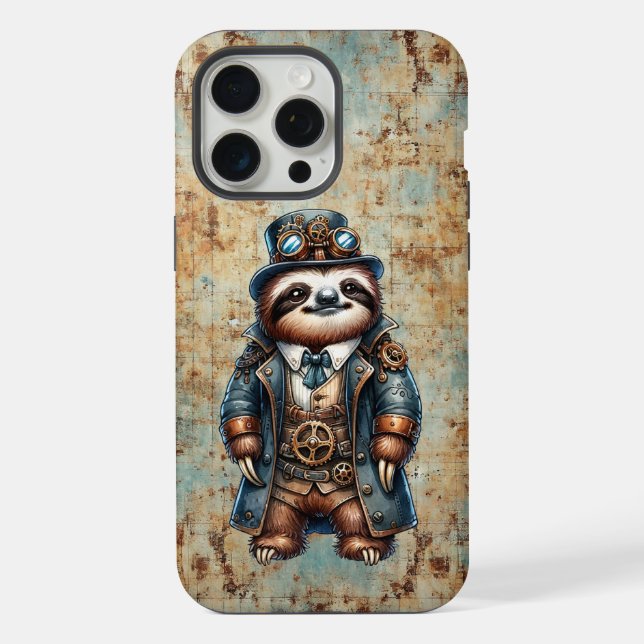 Steampunk-Faultier-iPhone / iPad-Hülle iPhone 15 Pro Max Hülle (Rückseite)