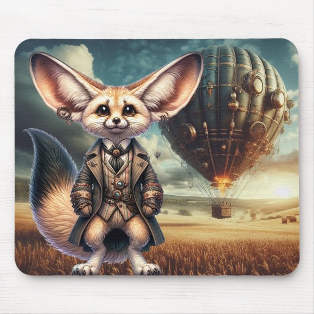 Steampunk Fennec Fox Mousepad (Vorne)