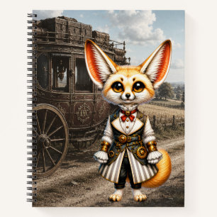 Steampunk-Fennec-Fuchs-Dame & Postkutsche Notizbuch