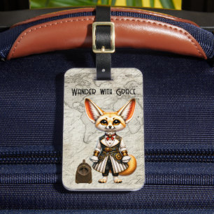 Steampunk-Fennec-Fuchs-Weltreisender Gepäckanhänger