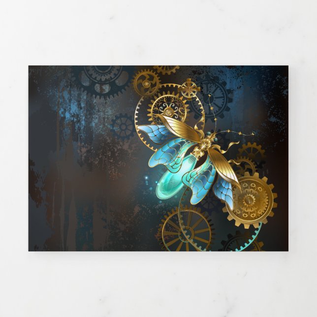 Steampunk Firefly Dreifach Gefaltete Karte (Cover)