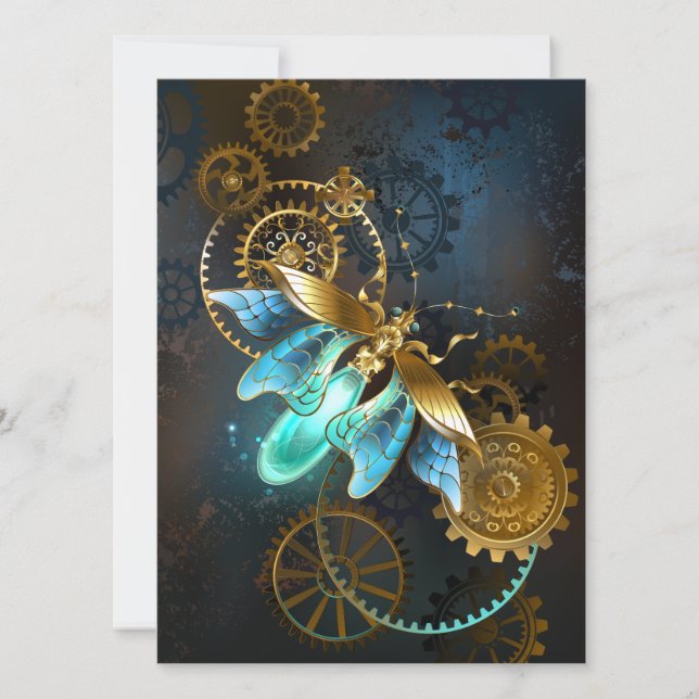 Steampunk Firefly Feiertagskarte (Vorderseite)