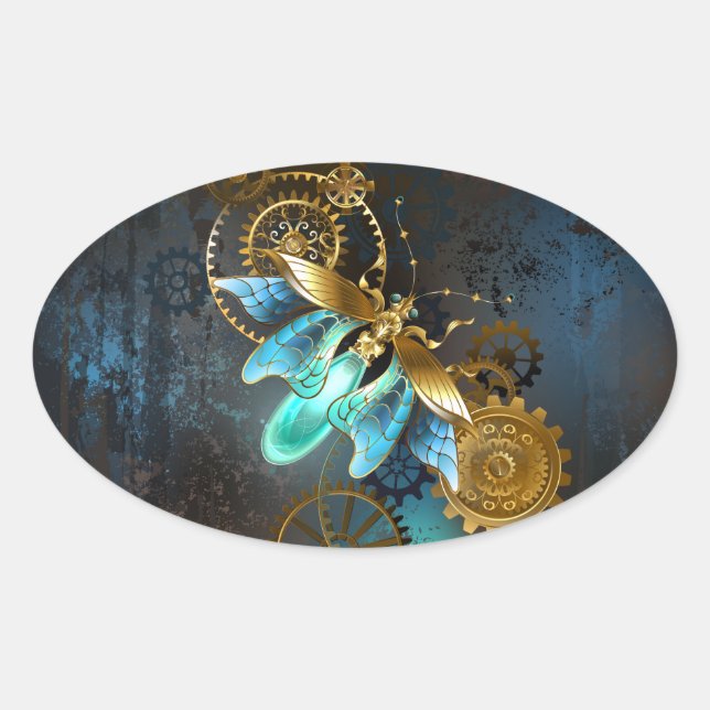 Steampunk Firefly Ovaler Aufkleber (Vorderseite)
