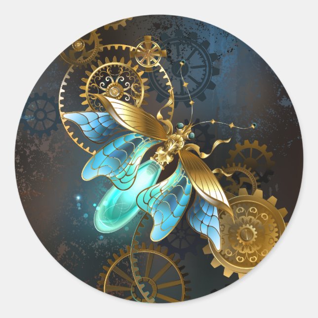 Steampunk Firefly Runder Aufkleber (Vorderseite)