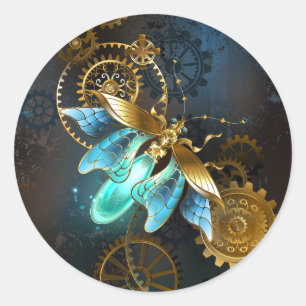 Steampunk Firefly Runder Aufkleber