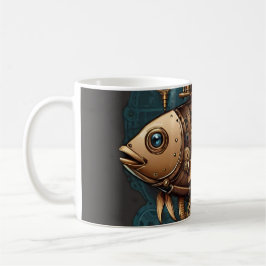 Steampunk Fish Vintag Retro Style Kaffeetasse