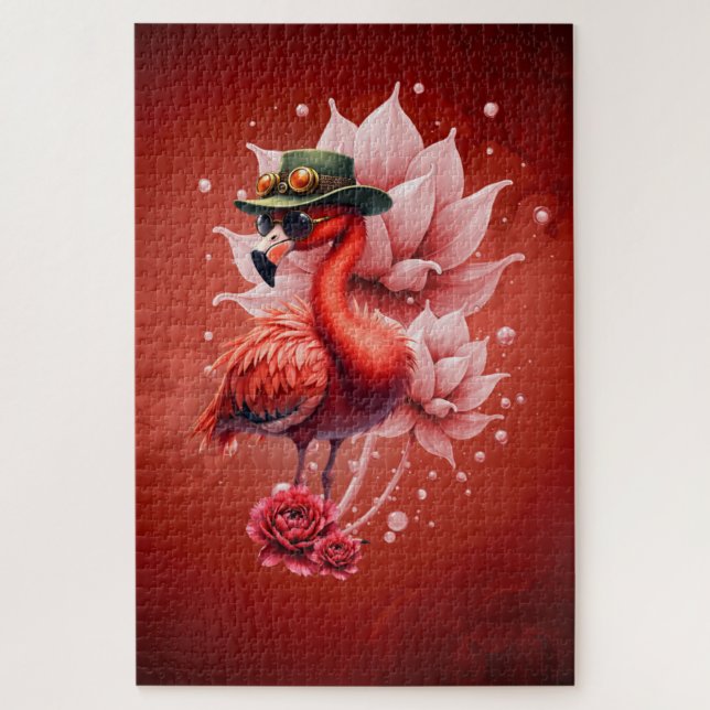 Steampunk Flamingo - Fantasy Digital Artwork (Vertikal)